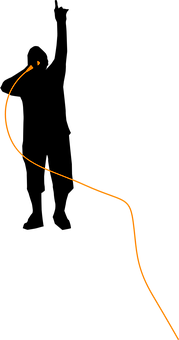 A Black Background With Orange Lines