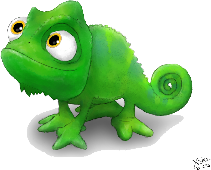 A Cartoon Of A Green Lizard