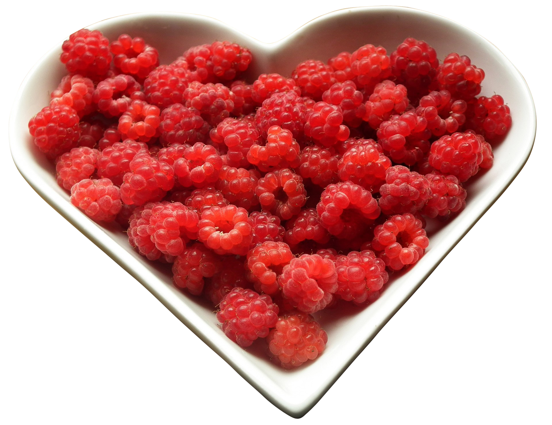 A Heart Shaped Bowl Of Raspberries