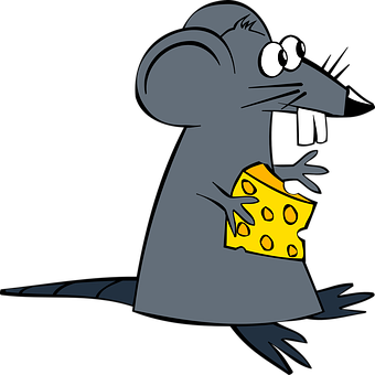 A Cartoon Mouse Holding A Piece Of Cheese