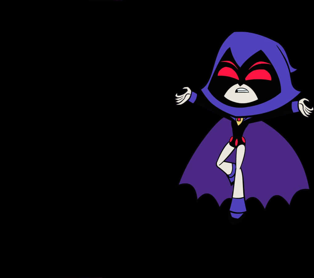 Cartoon Character In A Purple Cape And Hood