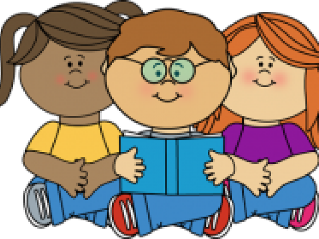 A Group Of Children Holding Books