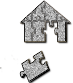 A Puzzle Pieces In Shape Of A House