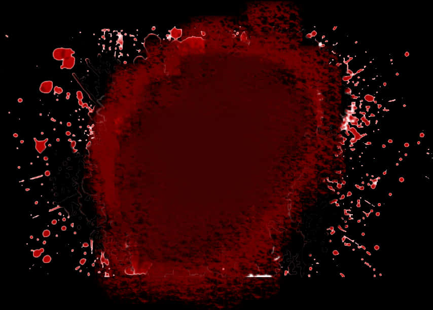 A Red Splattered Square On A Black Background