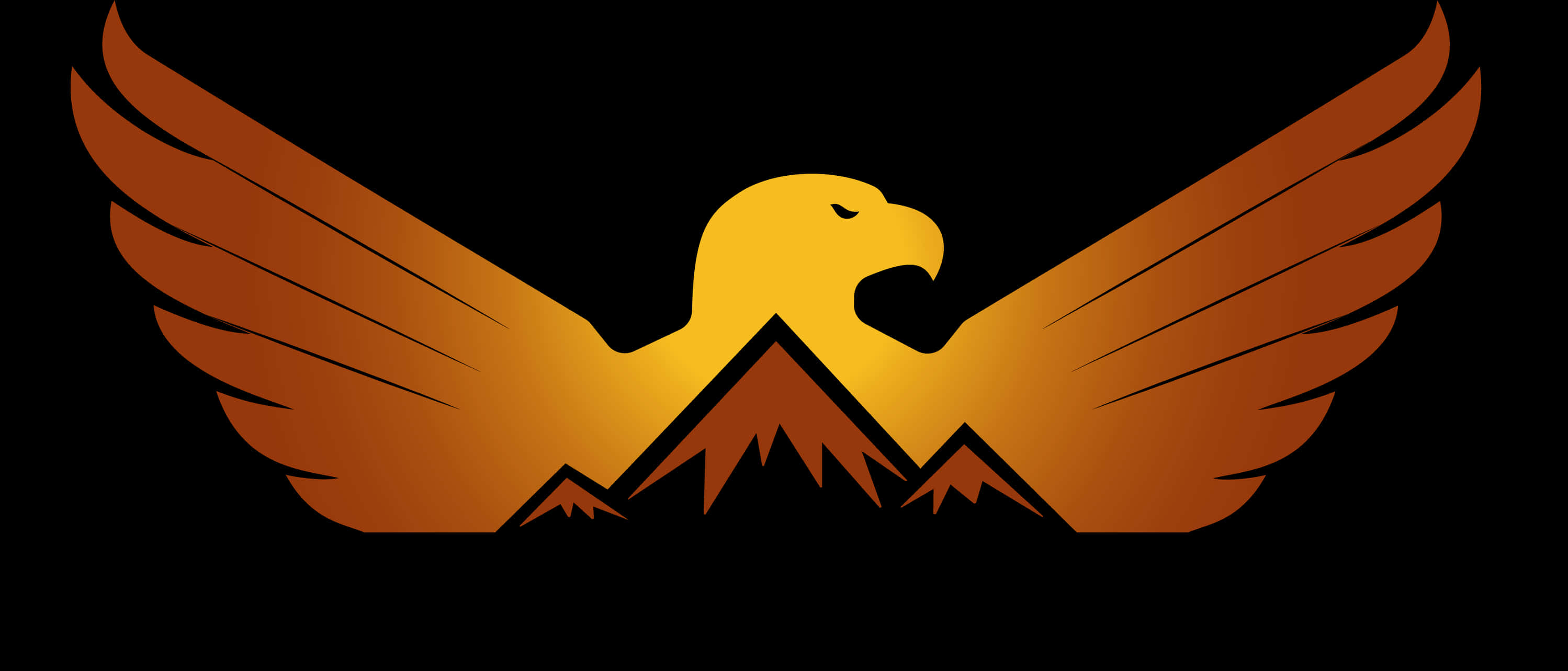 A Logo Of A Bird With Mountains