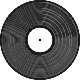 A Black Vinyl Record With A White Center