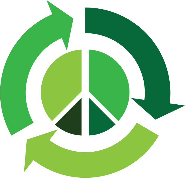 A Green Peace Symbol With Arrows