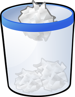 A White And Blue Container With White Objects In It