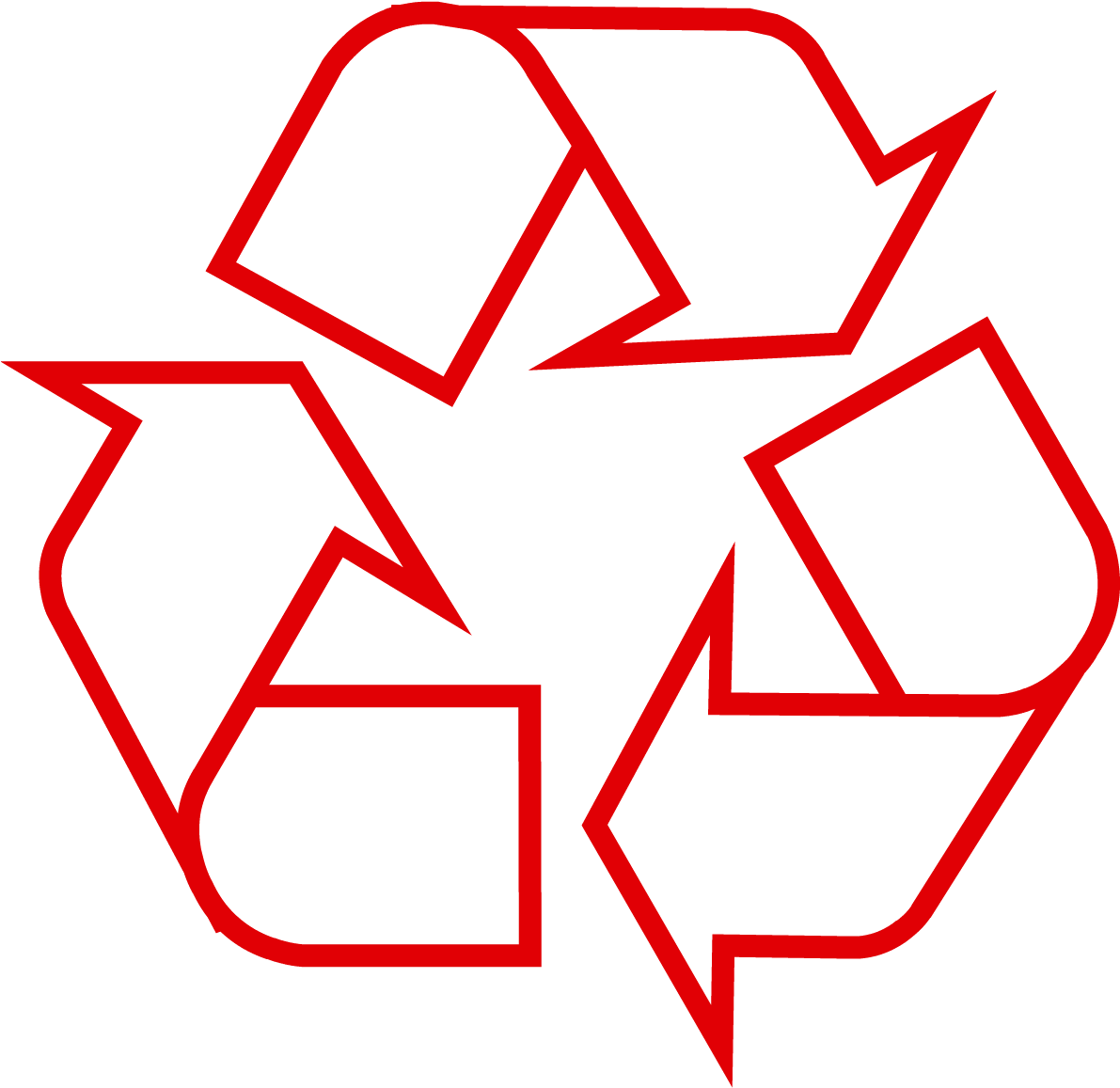 A Red Recycle Symbol On A Black Background