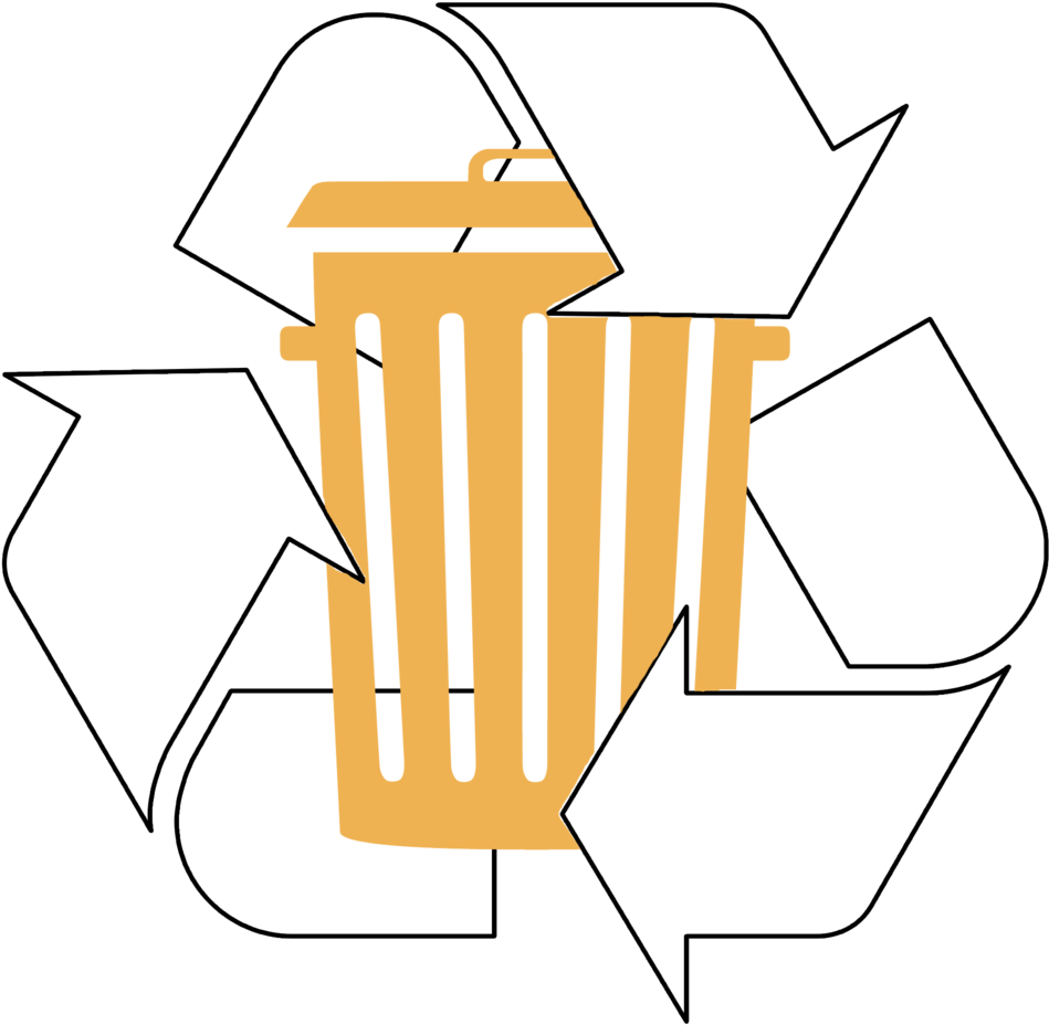 A Recycle Bin With White Arrows