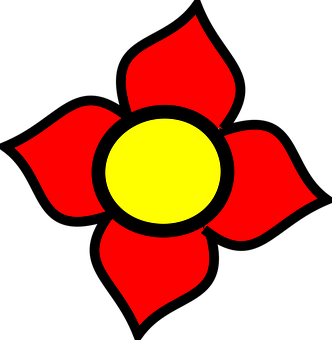 A Red And Yellow Flower With Black Background