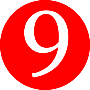 A Red Circle With A White Number On It