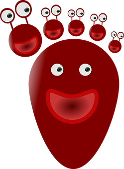 A Red Monster With Eyes And Mouth