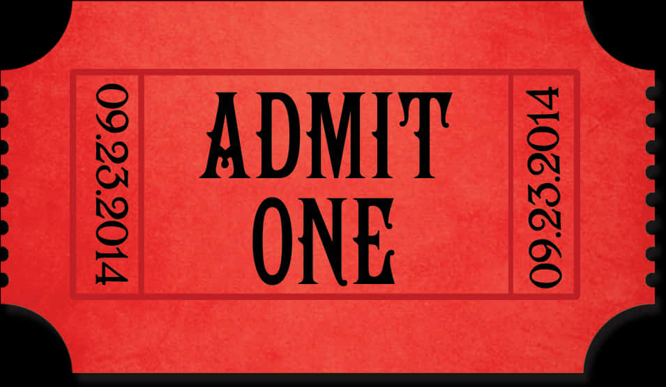 A Red Ticket With Black Text