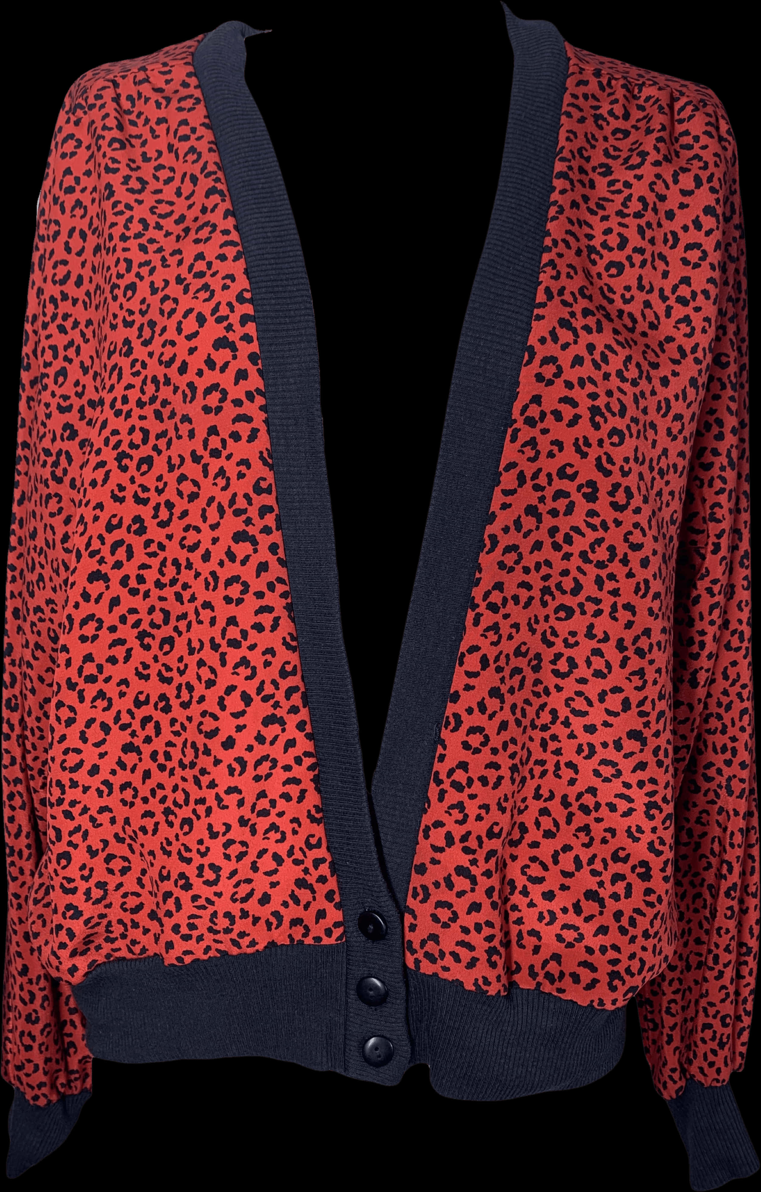 Red And Black Cheetah Print Cardigan By Wynshine - Cardigan, Hd Png Download