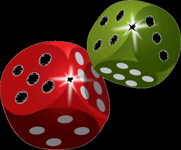 Red And Green Dice 3d
