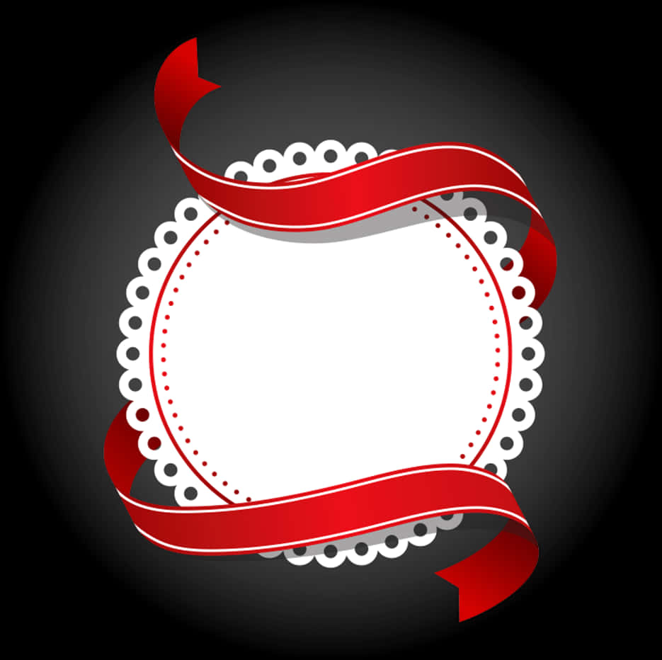 A Red Ribbon Around A White Circle