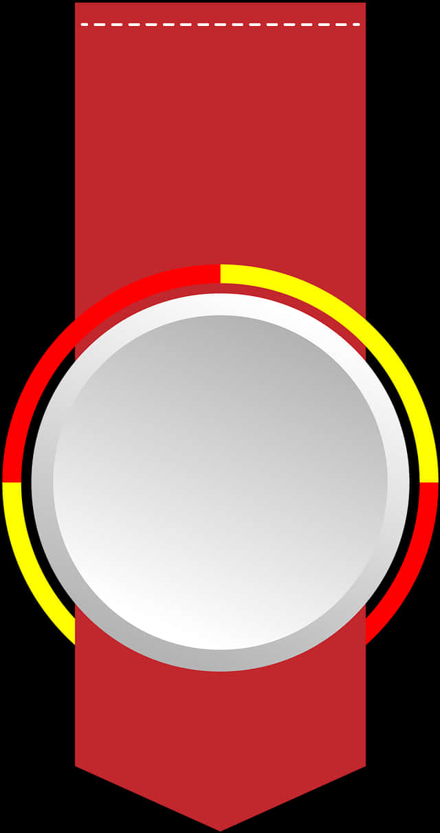A White Circle With Yellow And Red Stripes