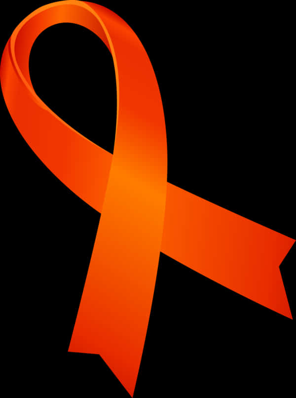 A Orange Ribbon On A Black Background