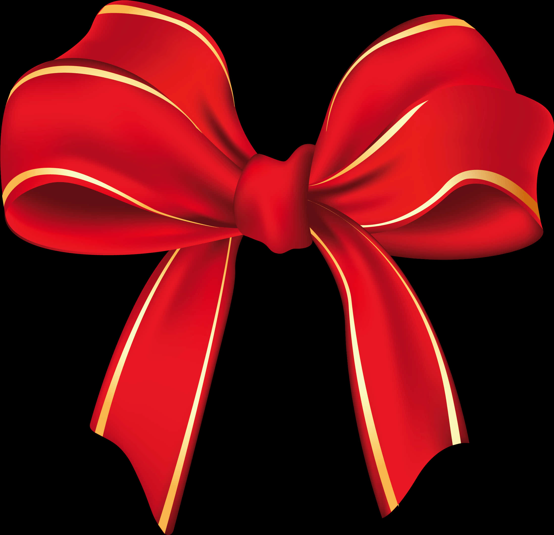 Red Bow With Gold Details