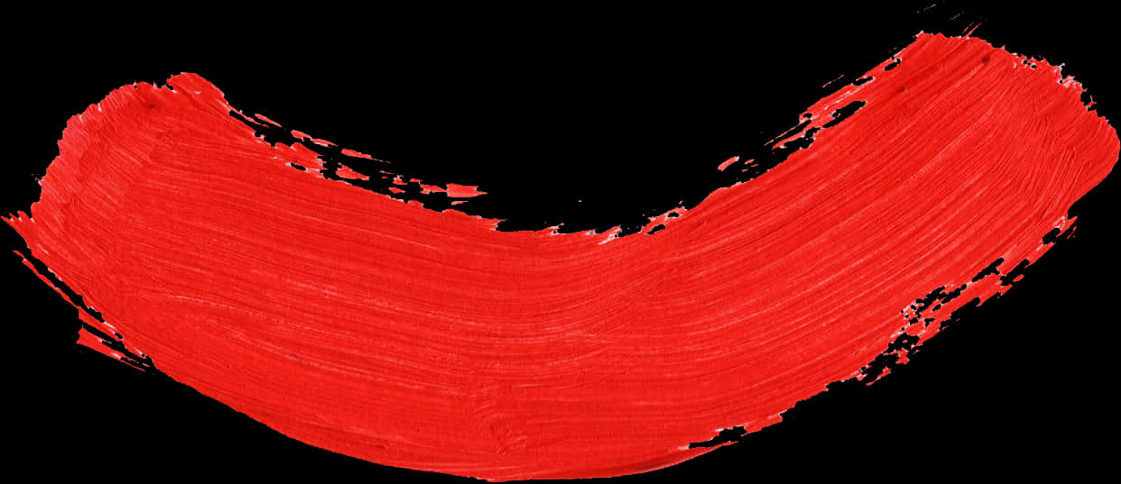 A Red Brush Stroke On A Black Background