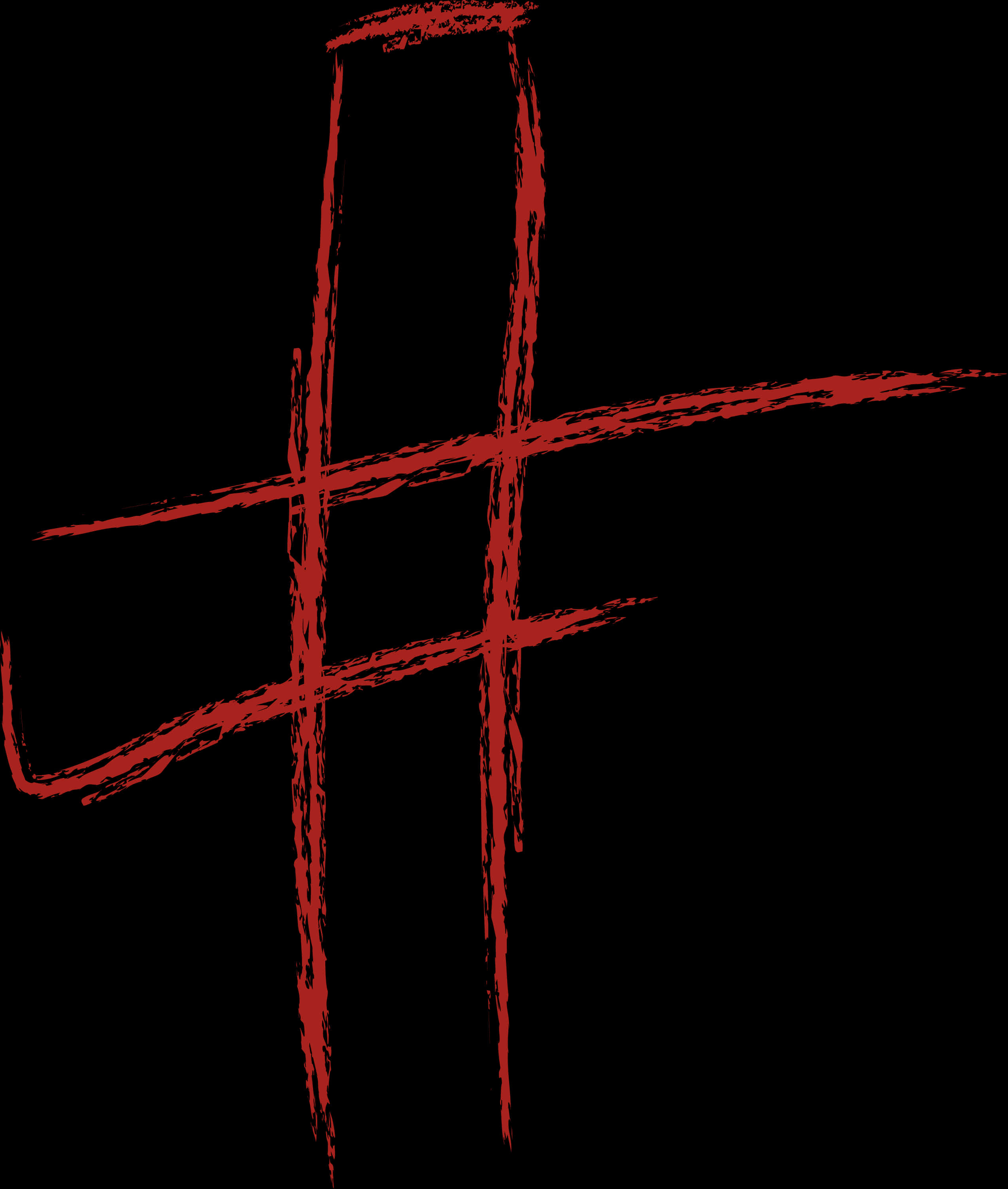 A Red Hashtag Symbol On A Black Background