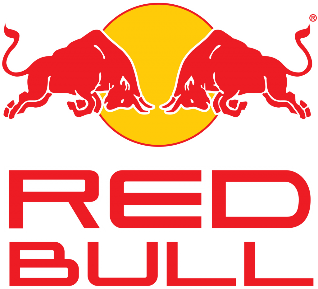 Red Bull Logo With A Yellow Circle And Red Text