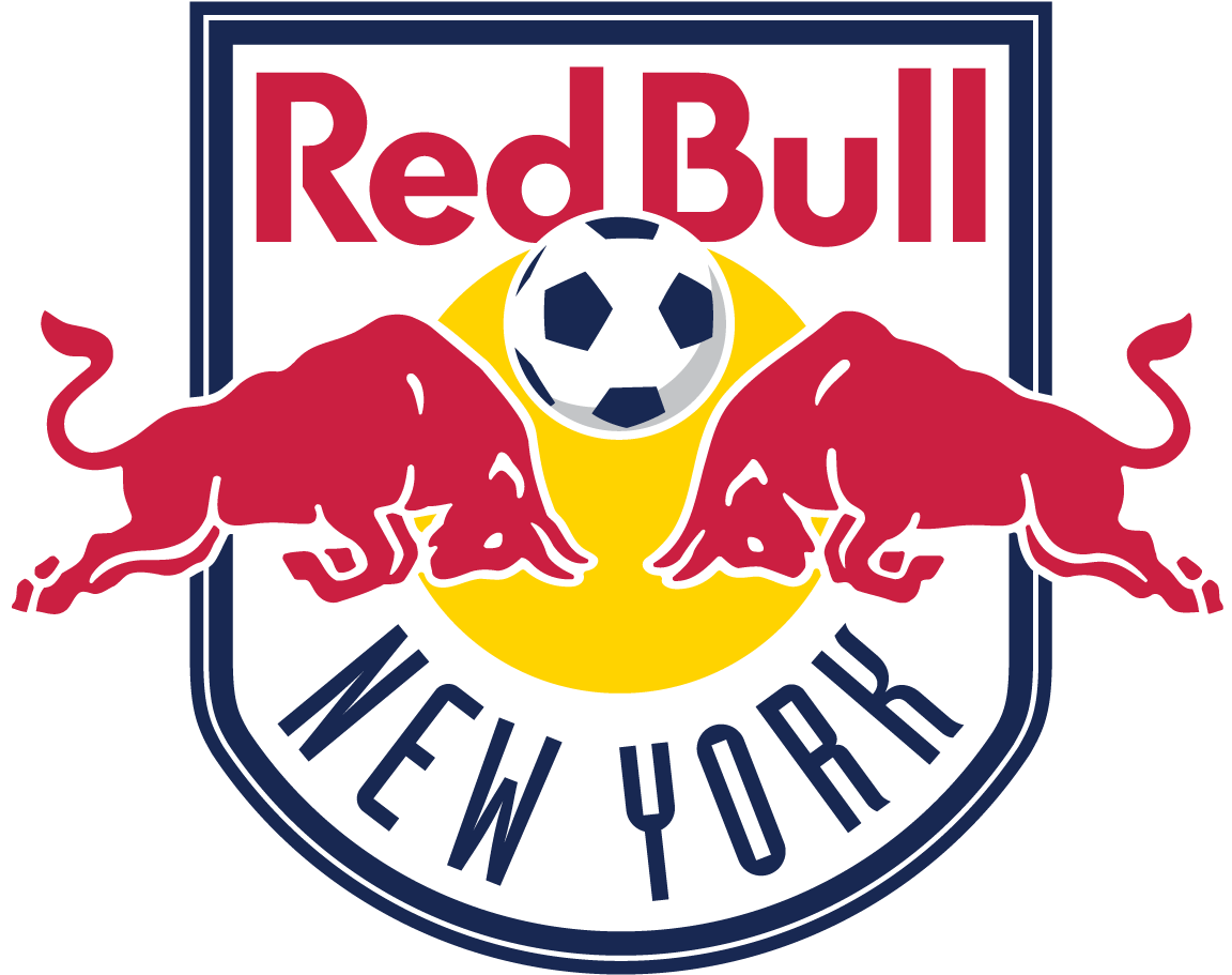 A Logo With Red Bulls And A Football Ball