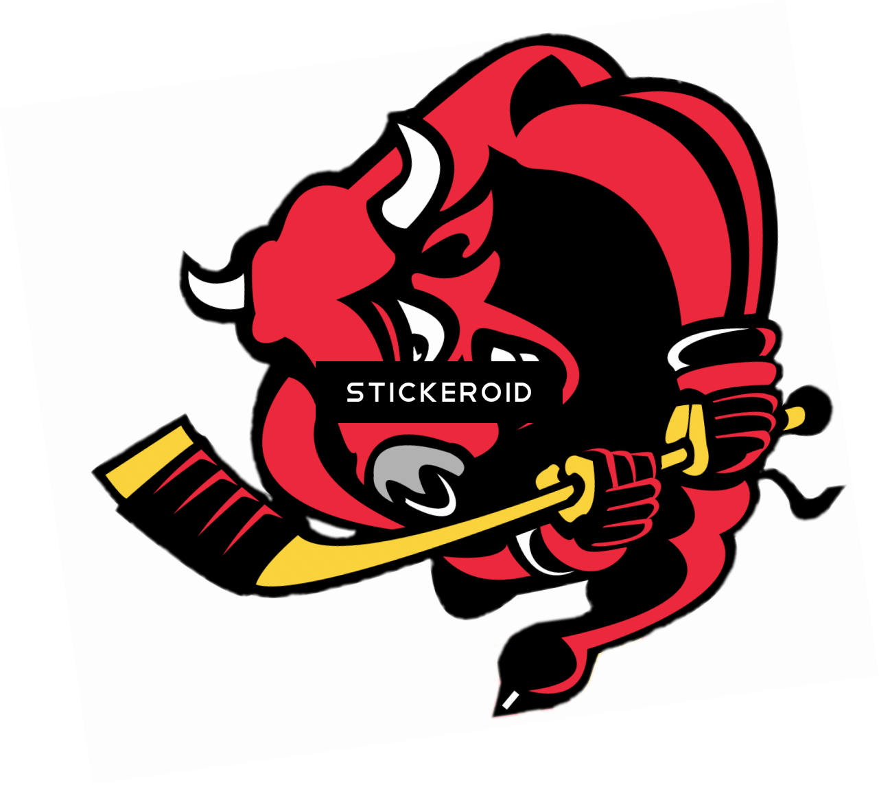 A Red Dragon With A Hockey Stick