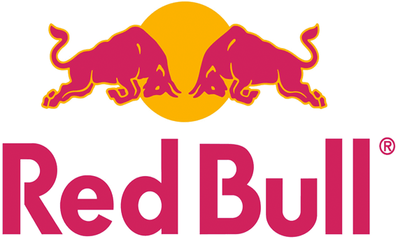 A Logo With Pink Bull And Yellow Sun
