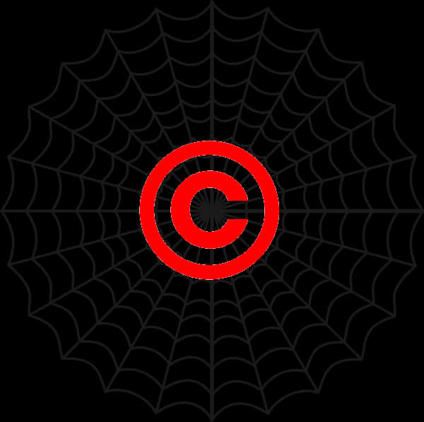 Red C Symbol On Spiderman Web