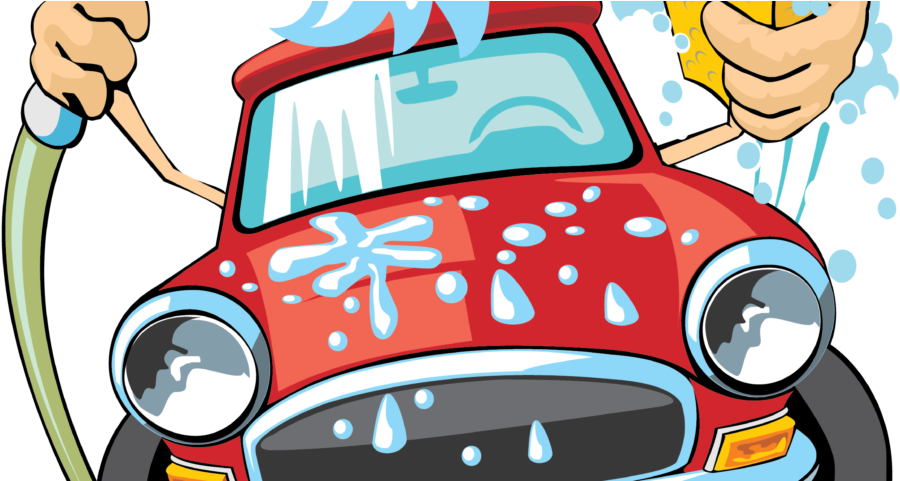 A Cartoon Car With Soapy Water On The Hood