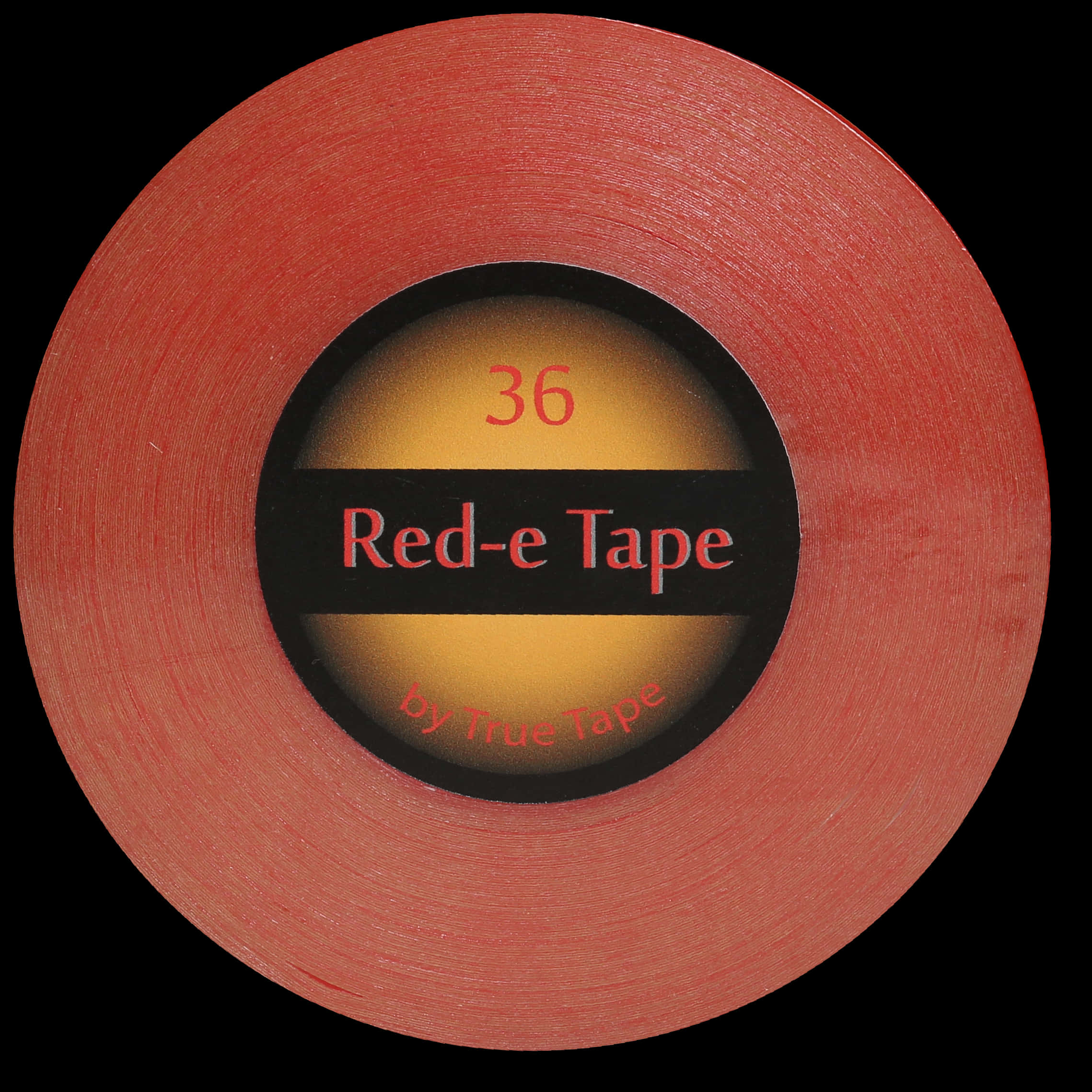 A Red Tape With A Black Label