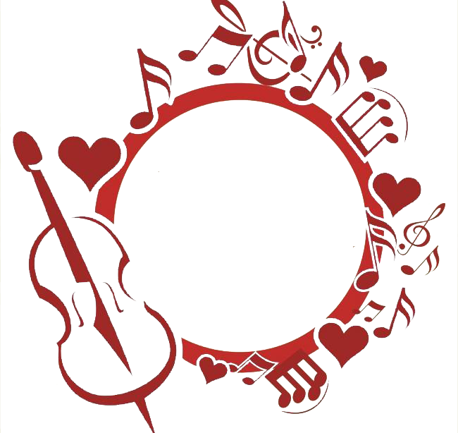 A Circle With A Violin And Music Notes