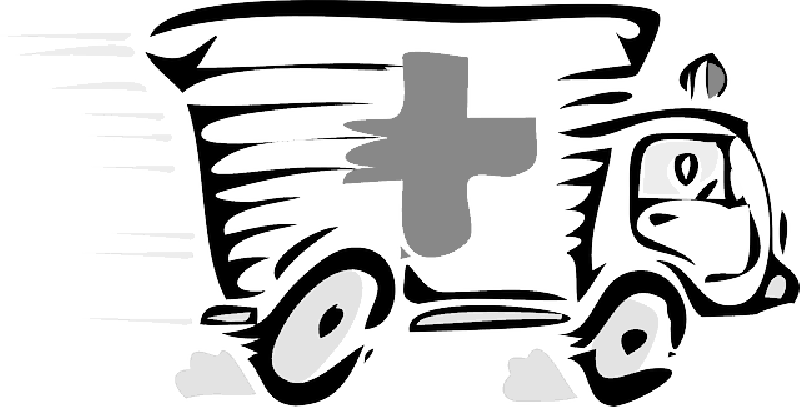 A Black And White Drawing Of A Medical Vehicle