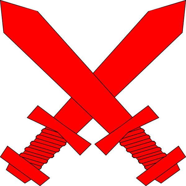 A Red Crossed Swords On A Black Background