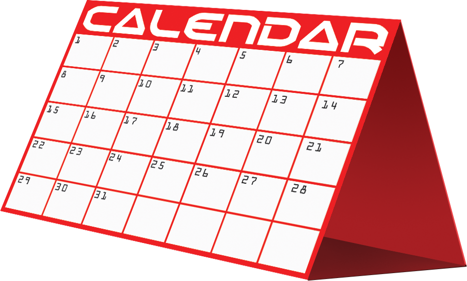 A Red And White Calendar