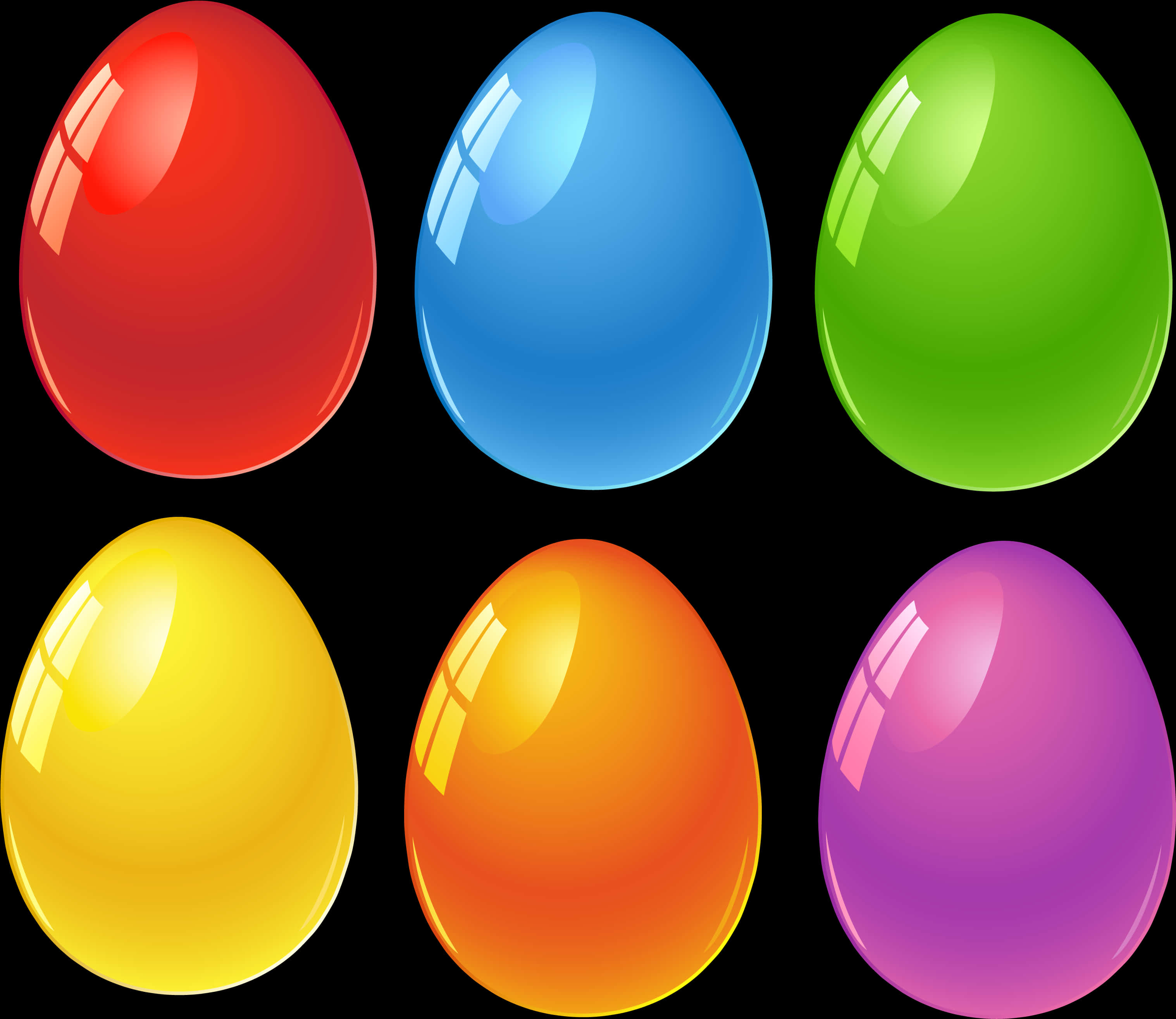 A Group Of Colorful Eggs