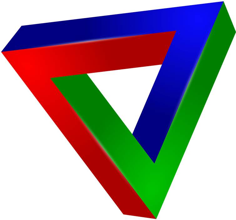 Red, Eye, Green, Blue, Triangle, Triangles, Illusion - Triangle Optical Illusion Colour, Hd Png Download