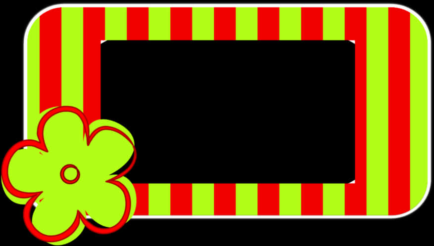 A Green And Red Striped Frame