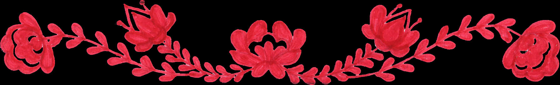 Red Flower Border Png, Transparent Png