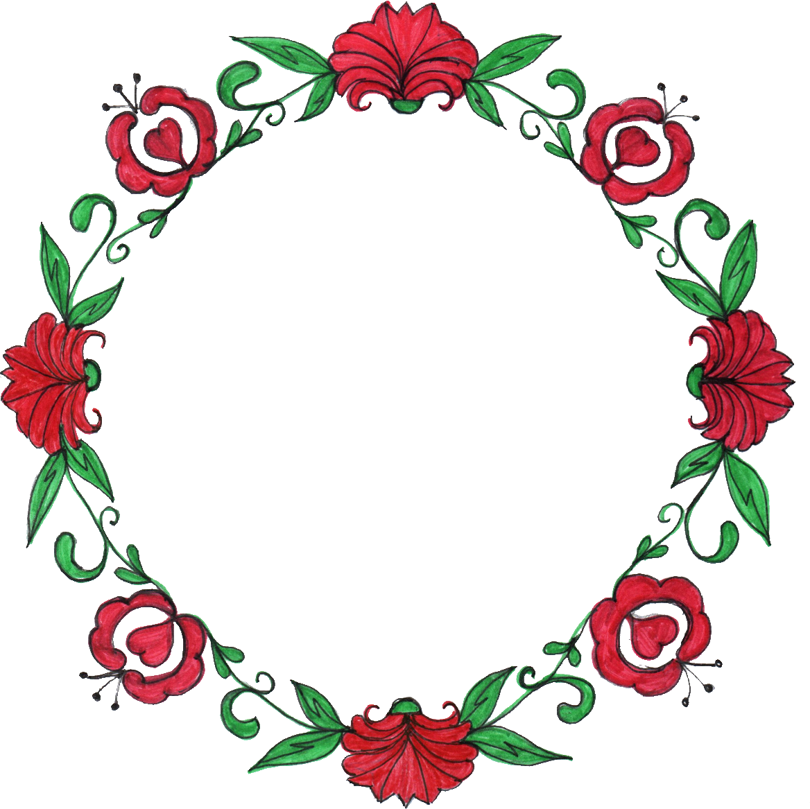 Flower Frame Circle Design