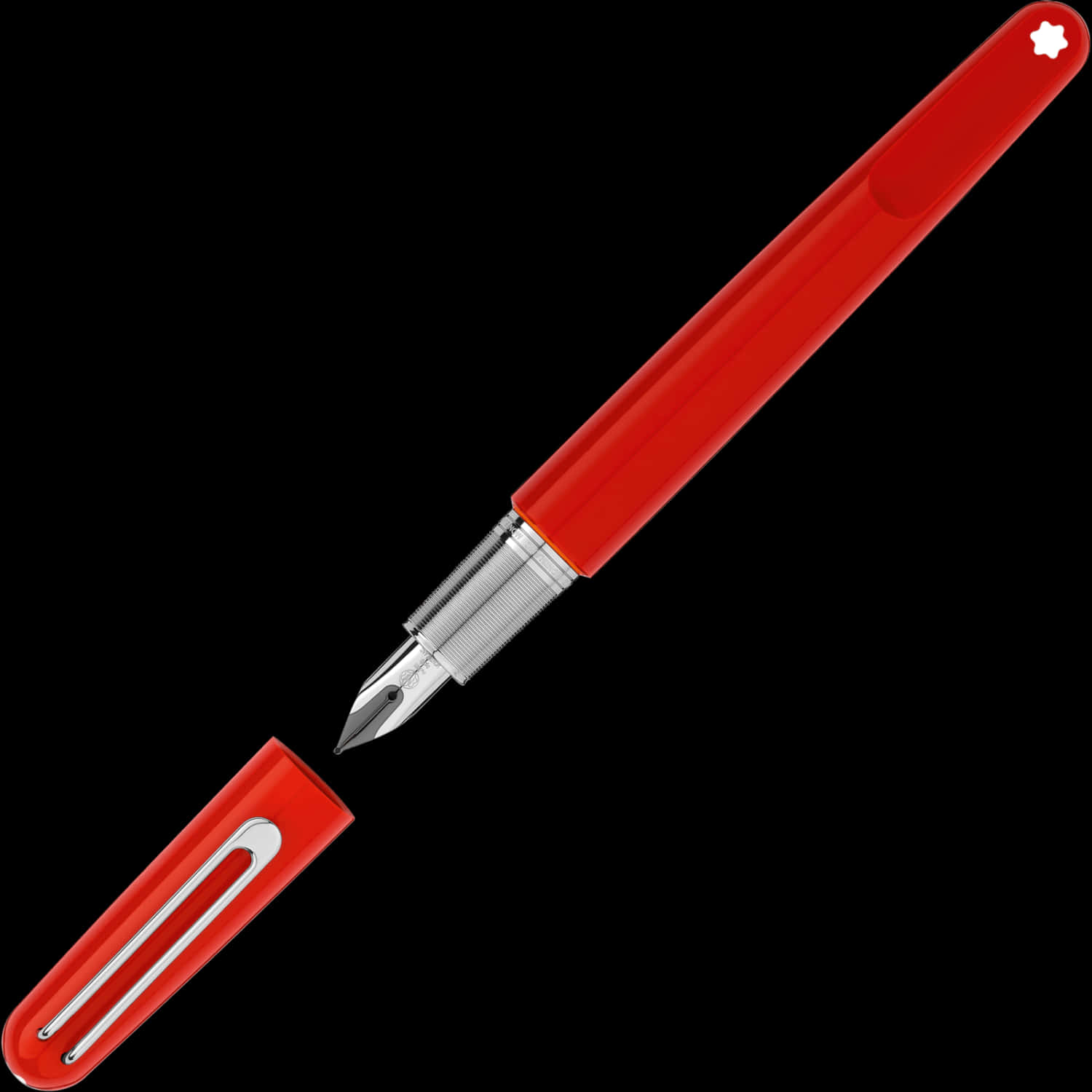A Red Fountain Pen With A Cap