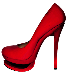 A Red High Heeled Shoe