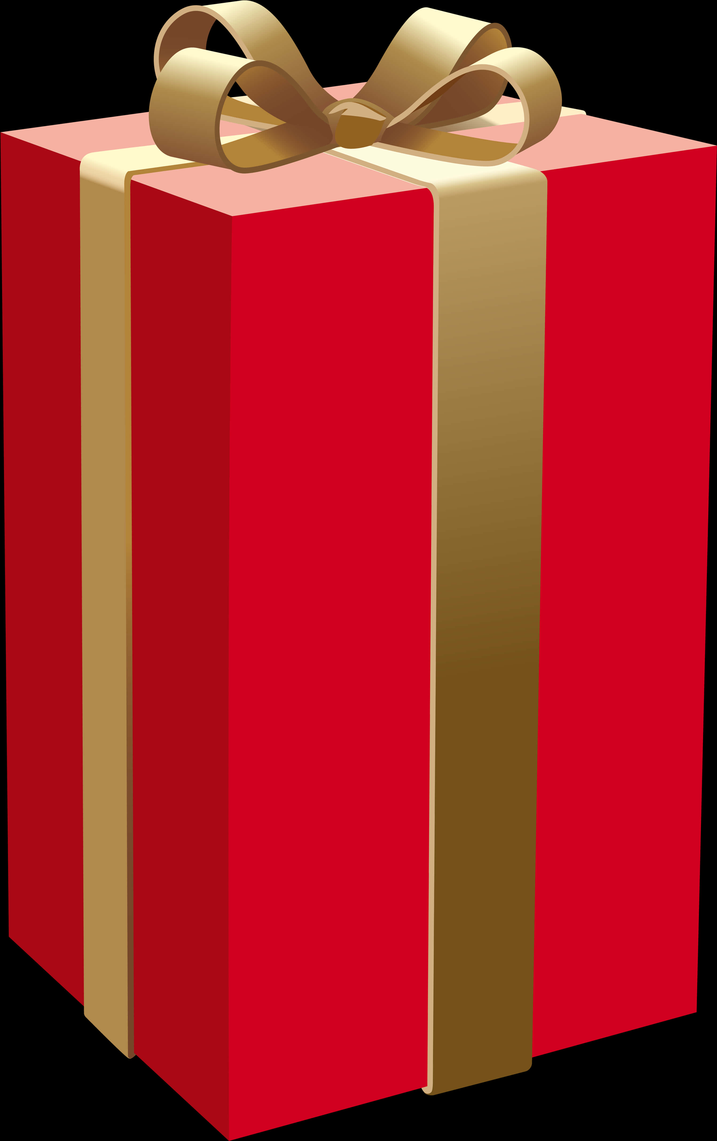 A Red And Gold Striped Box
