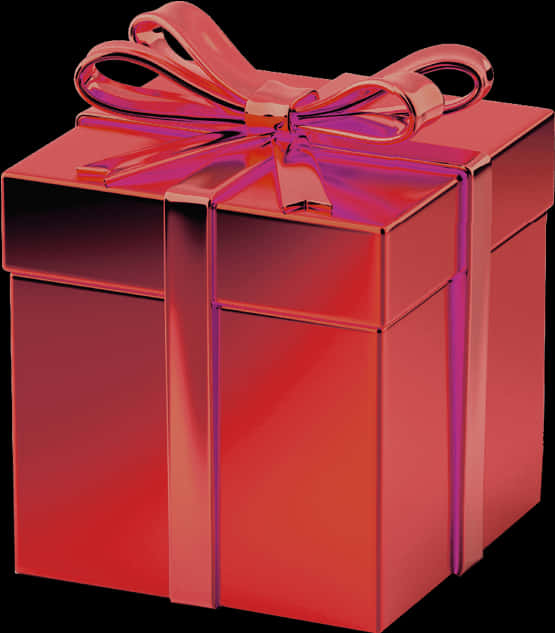 A Red Gift Box With A Bow