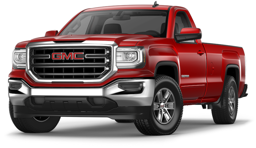 A Red Truck With Silver Trim