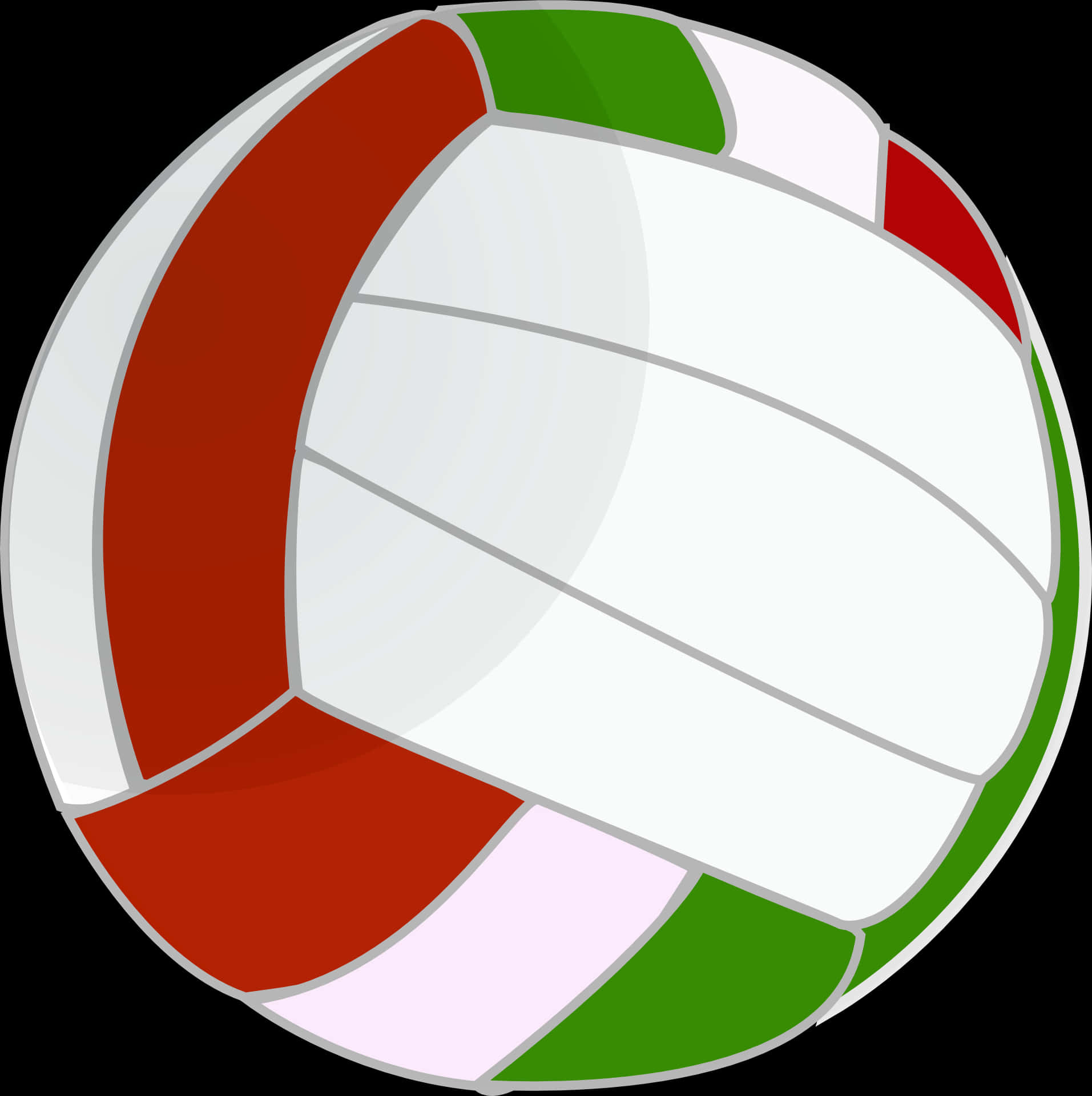 Red, Green, And White Volleyball