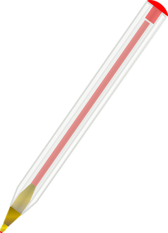 A Pencil With A Red And White Pencil
