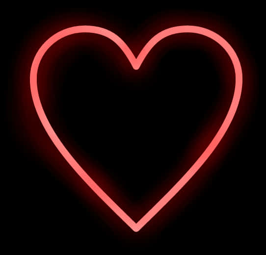 Red Heart Glowing Outline